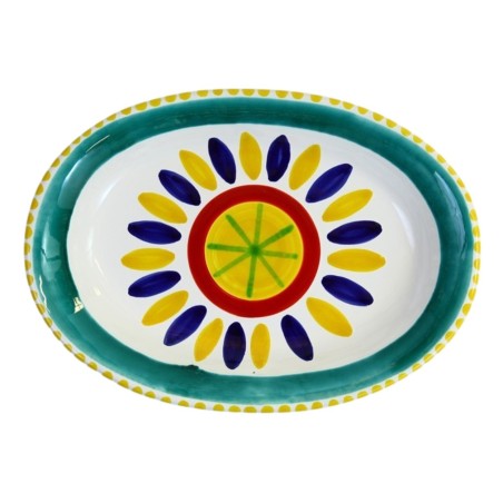 Oval plate Lipari De Simone sicilian handmade pottery Oval plate Lipari De Simone sicilian handmade pottery